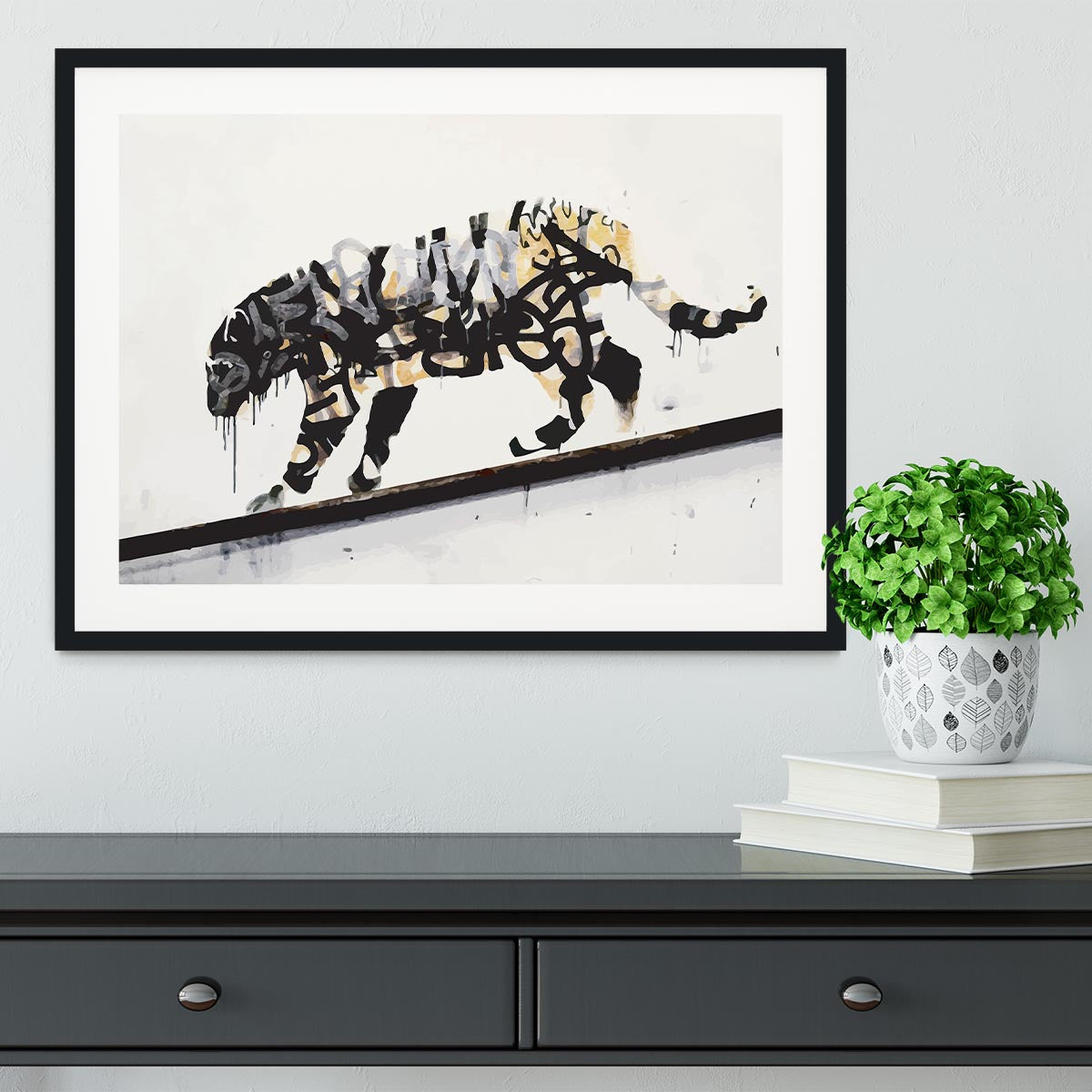 Banksy Tiger Framed Print - Canvas Art Rocks - 1