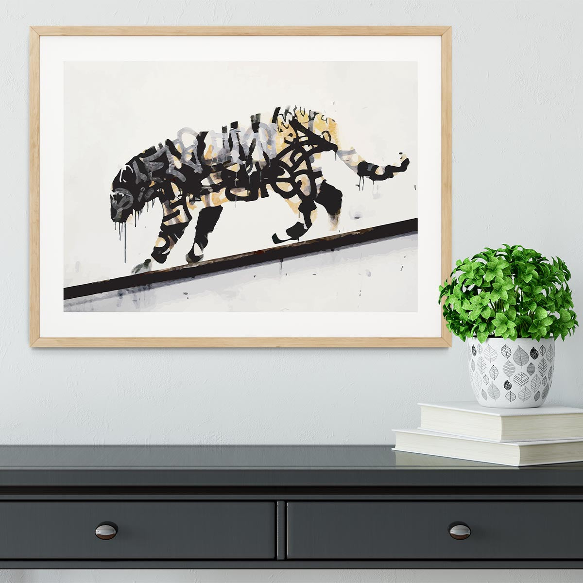 Banksy Tiger Framed Print - Canvas Art Rocks - 3