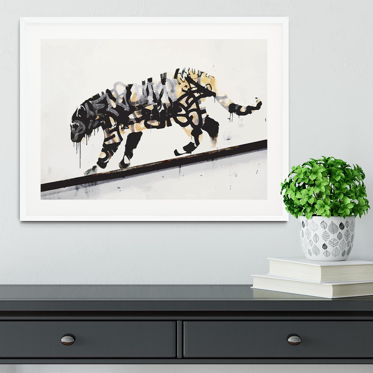 Banksy Tiger Framed Print - Canvas Art Rocks - 5