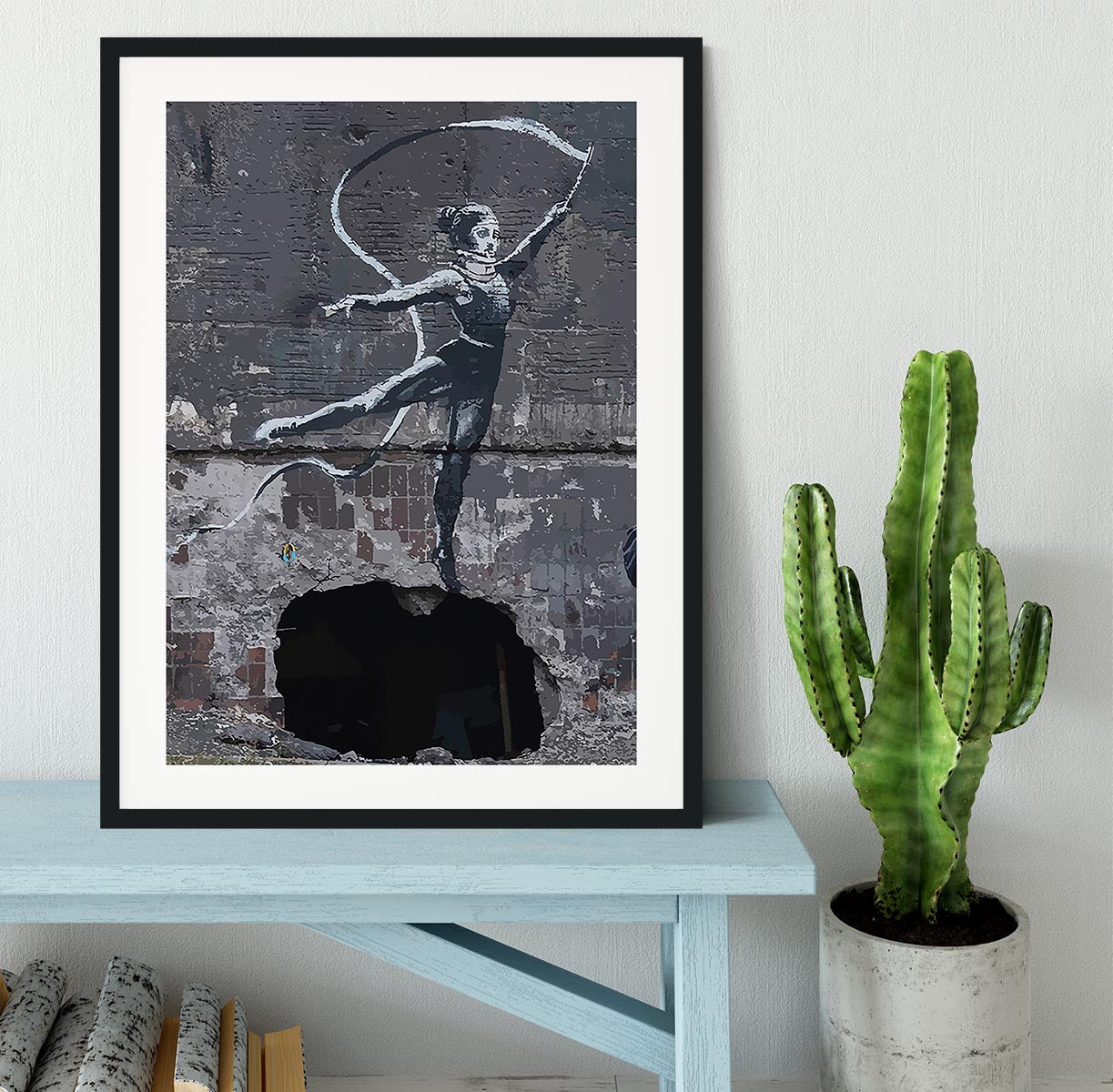 Banksy Ukraine Irpin Gymnast Framed Print - Canvas Art Rocks - 1