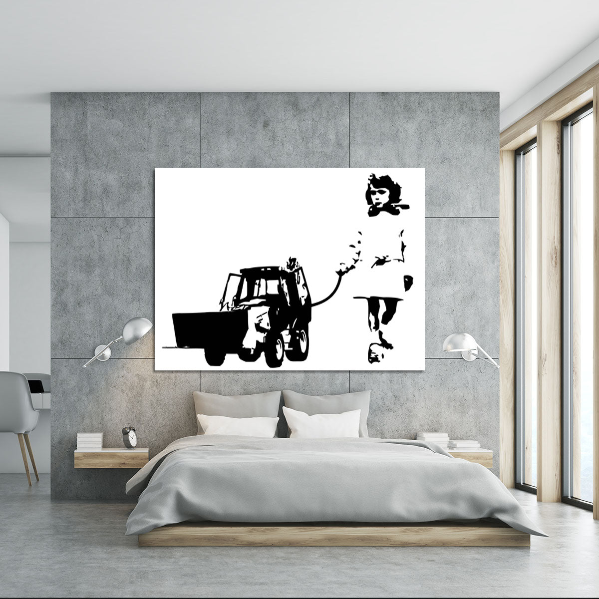 Banksy Walking The Cat Canvas Print or Poster - Canvas Art Rocks - 5