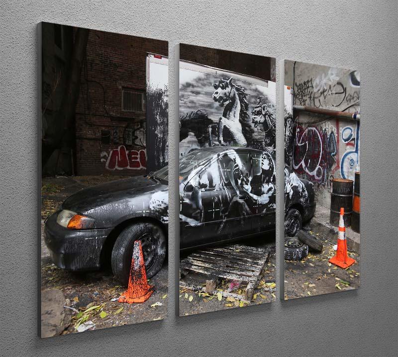 Banksy War Horse 3 Split Panel Canvas Print - Canvas Art Rocks - 2