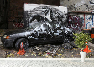 Banksy War Horse Wall Mural Wallpaper - Canvas Art Rocks - 4
