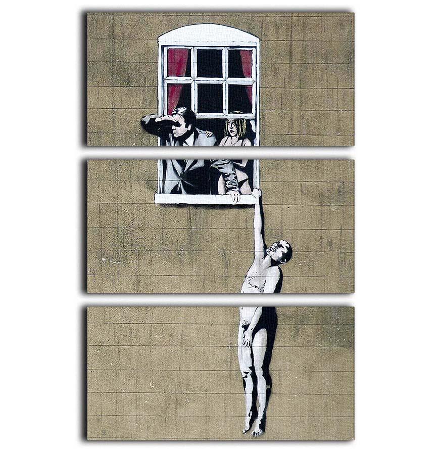 Banksy Window Lovers 3 Split Panel Canvas Print - Canvas Art Rocks - 1