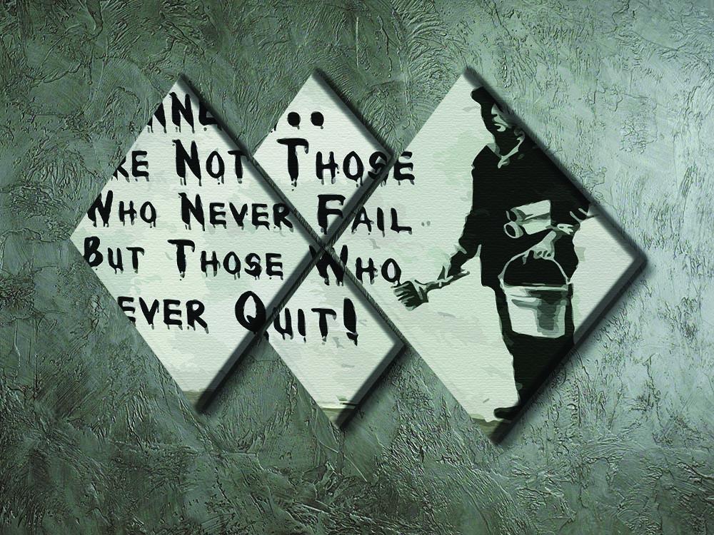 Banksy Winners Are Not 4 Square Multi Panel Canvas - Canvas Art Rocks - 2