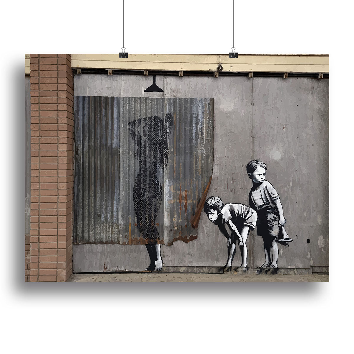 Banksy Woman In Shower Canvas Print or Poster - Canvas Art Rocks - 2
