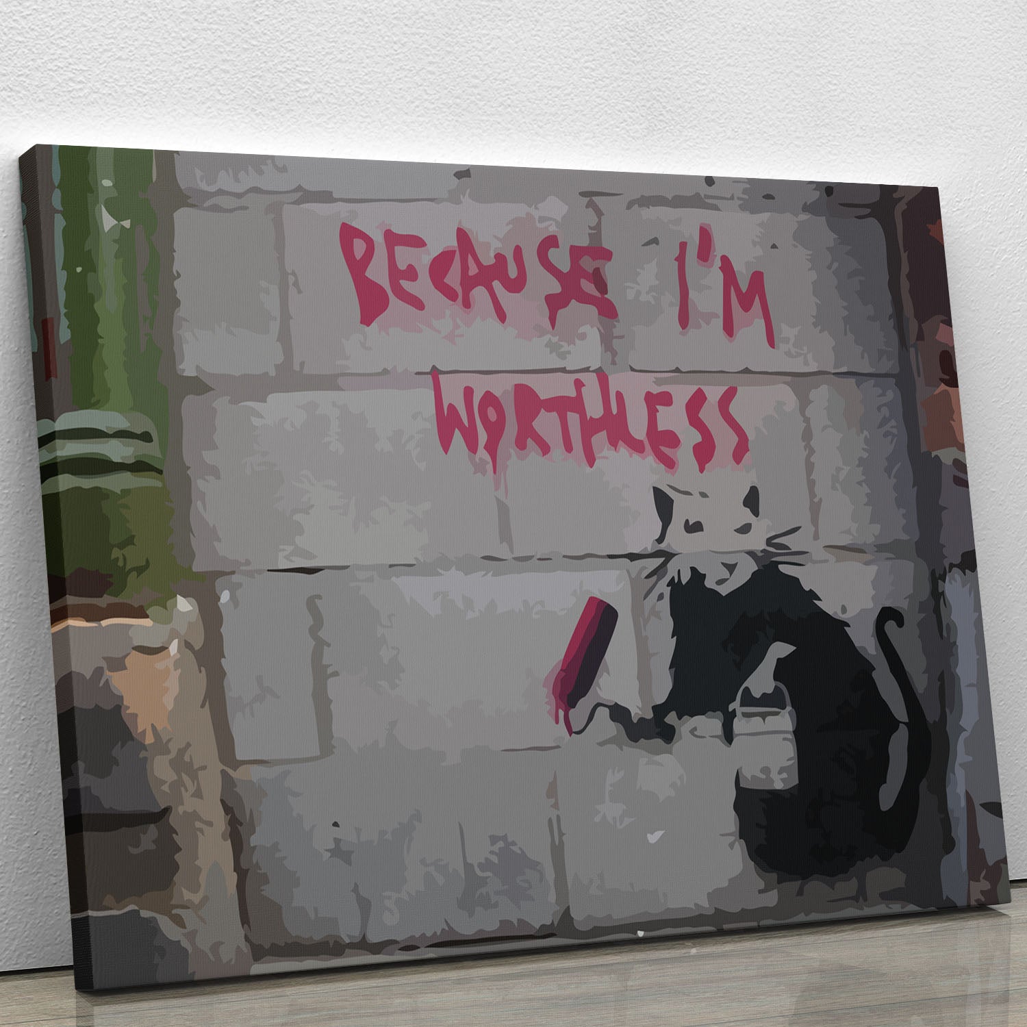 Banksy Worthless Rat Canvas Print or Poster - Canvas Art Rocks - 1