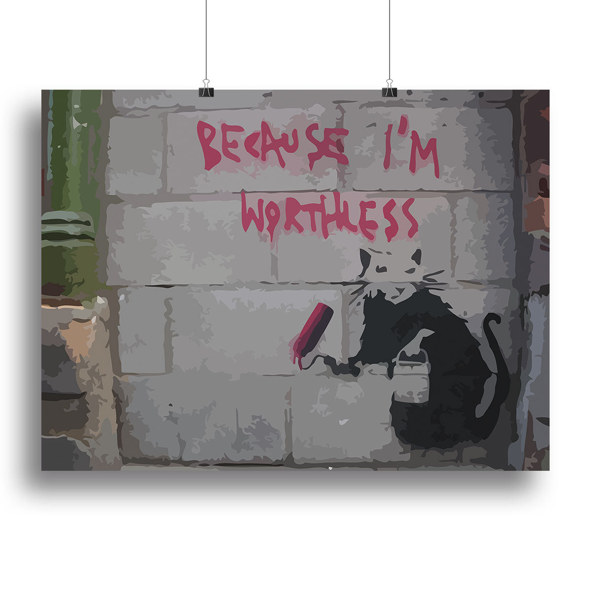 Banksy Worthless Rat Canvas Print or Poster - Canvas Art Rocks - 2