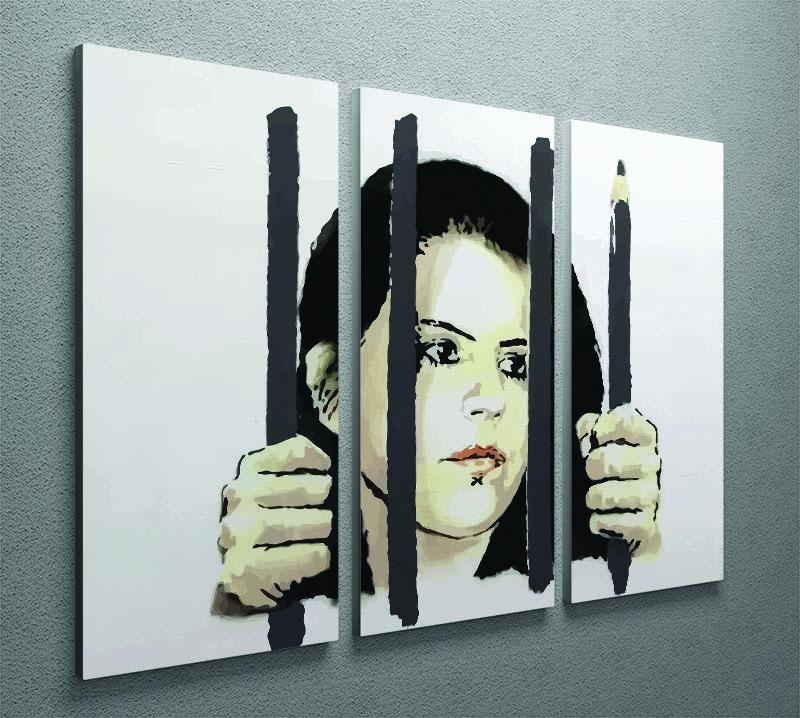 Banksy Zehra Dogan New York 3 Split Panel Canvas Print - Canvas Art Rocks - 2