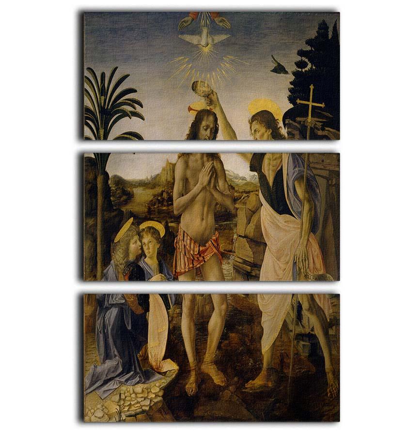 Baptism Of Christ by Da Vinci 3 Split Panel Canvas Print - Canvas Art Rocks - 1