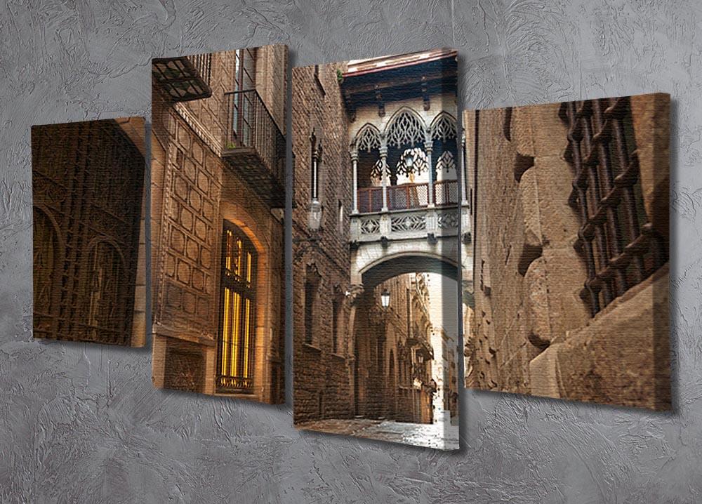 Barcelona Gothic quarter Carrer del Bisbe 4 Split Panel Canvas  - Canvas Art Rocks - 2