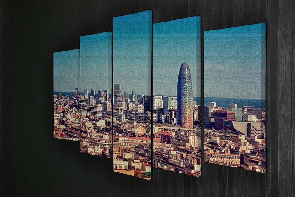 Barcelona skyline with skyscrapers 5 Split Panel Canvas  - Canvas Art Rocks - 2