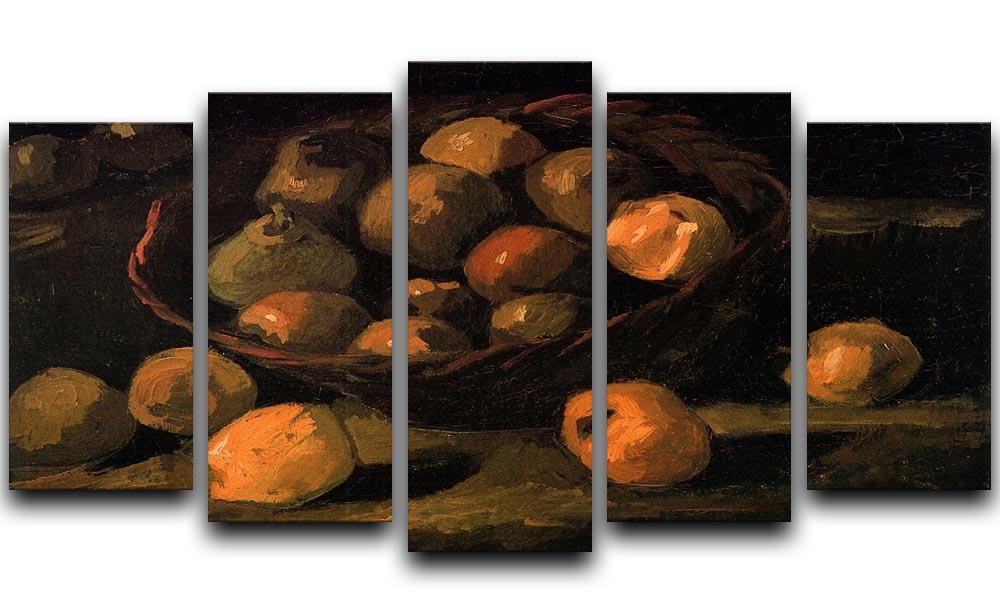 Basket of Apples by Van Gogh 5 Split Panel Canvas  - Canvas Art Rocks - 1