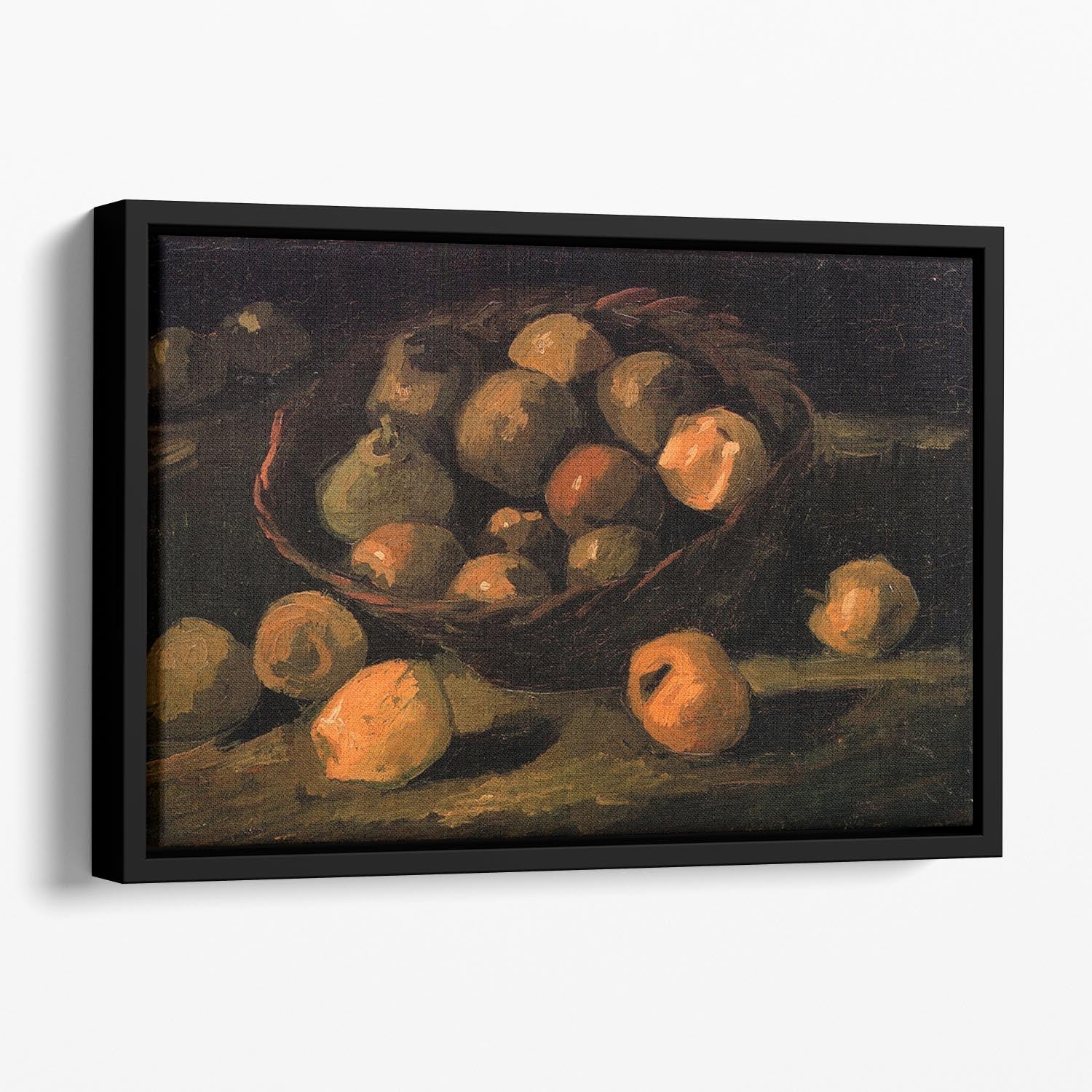 Basket of Apples by Van Gogh Floating Framed Canvas