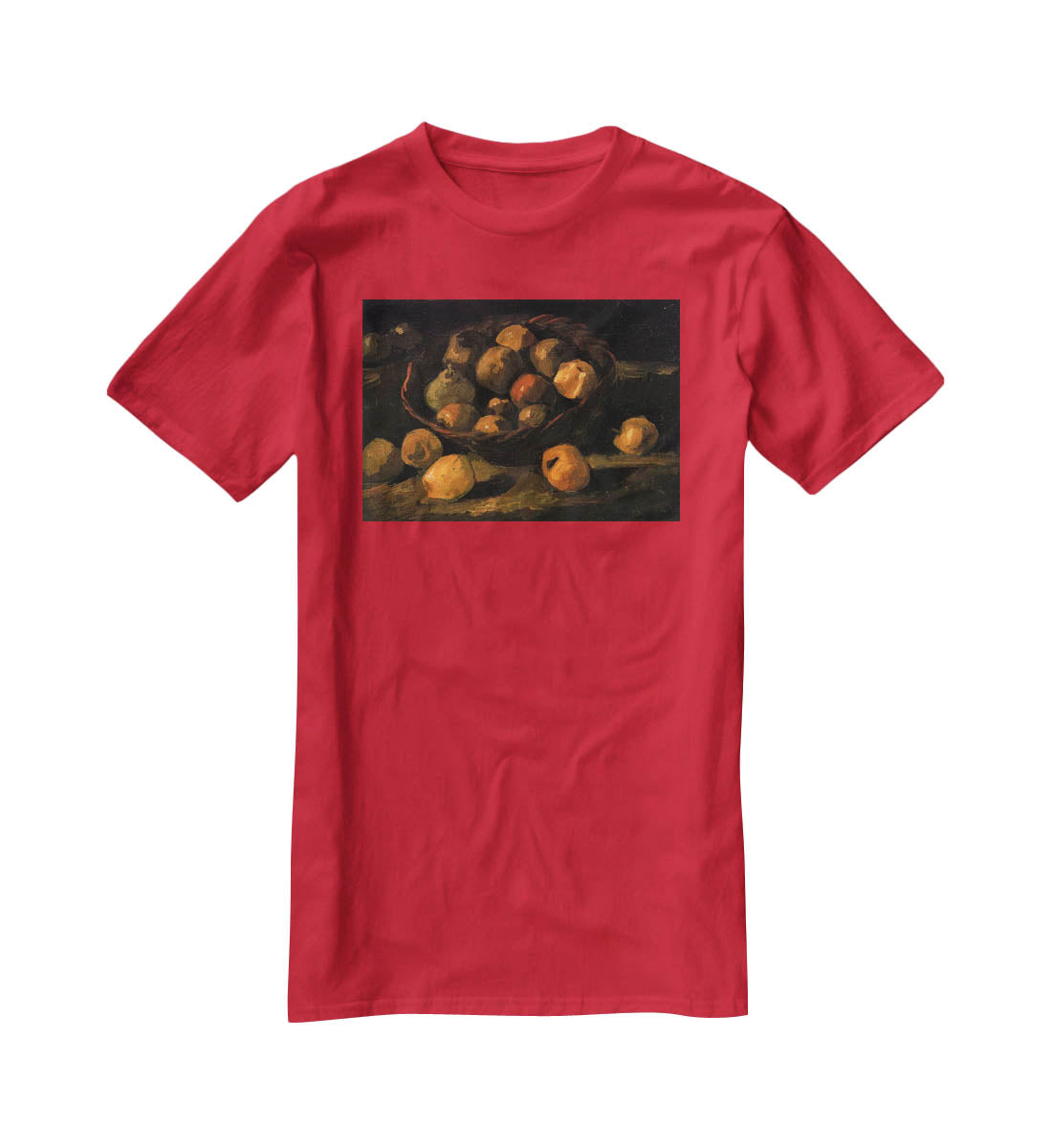 Basket of Apples by Van Gogh T-Shirt - Canvas Art Rocks - 4