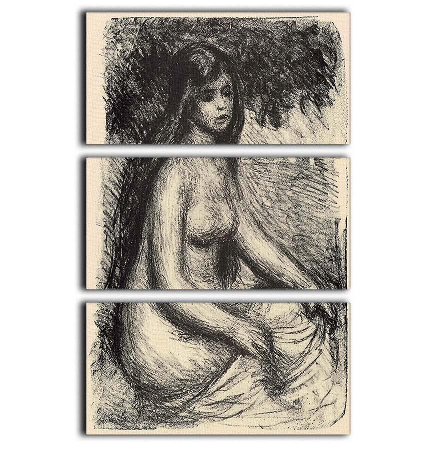 Bather 3 by Renoir 3 Split Panel Canvas Print - Canvas Art Rocks - 1
