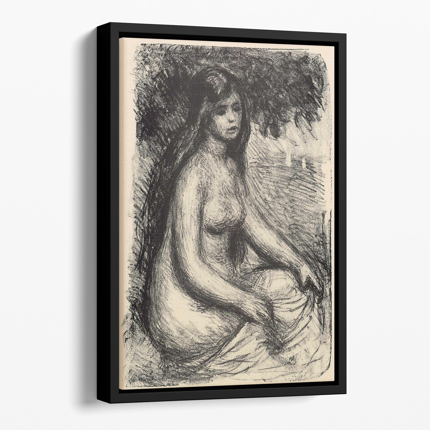 Bather 3 by Renoir Floating Framed Canvas