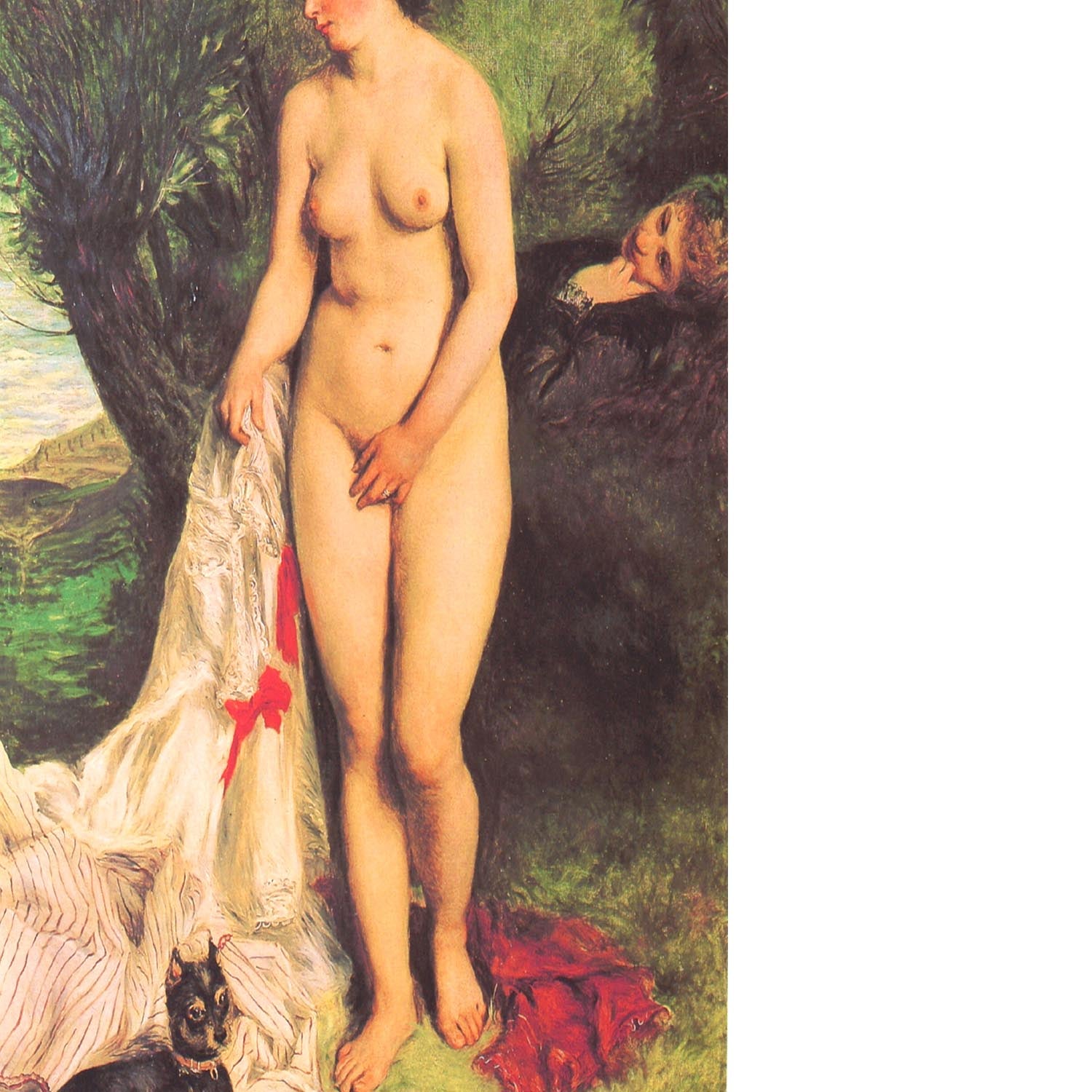 Bather with a Terrier by Renoir Floating Framed Canvas