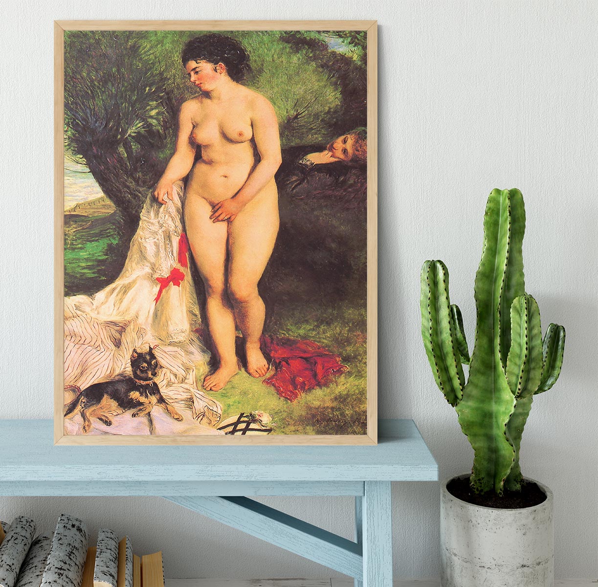 Bather with a Terrier by Renoir Framed Print - Canvas Art Rocks - 4