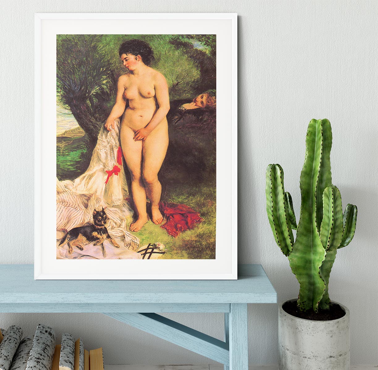 Bather with a Terrier by Renoir Framed Print - Canvas Art Rocks - 5