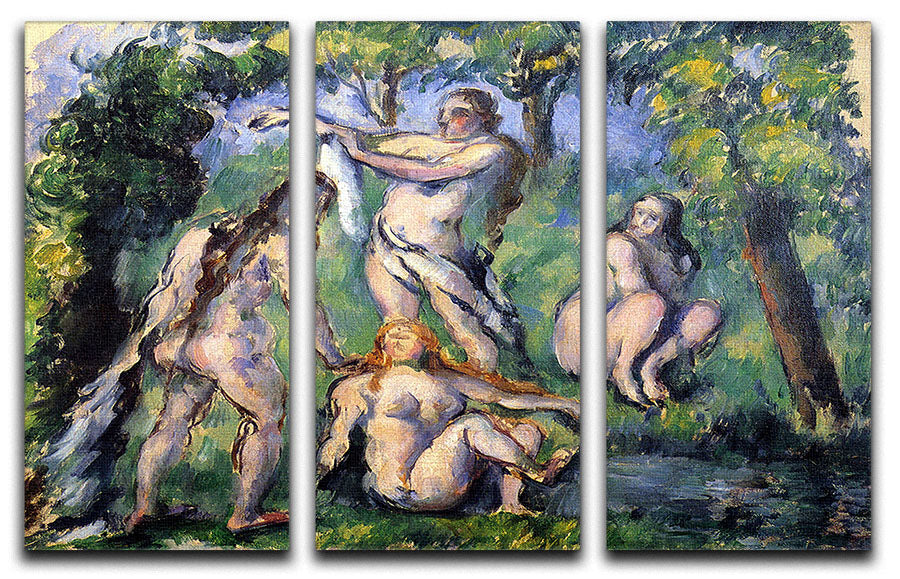 Bathers 2 by Cezanne 3 Split Panel Canvas Print - Canvas Art Rocks - 1