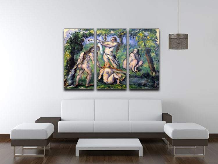 Bathers 2 by Cezanne 3 Split Panel Canvas Print - Canvas Art Rocks - 3