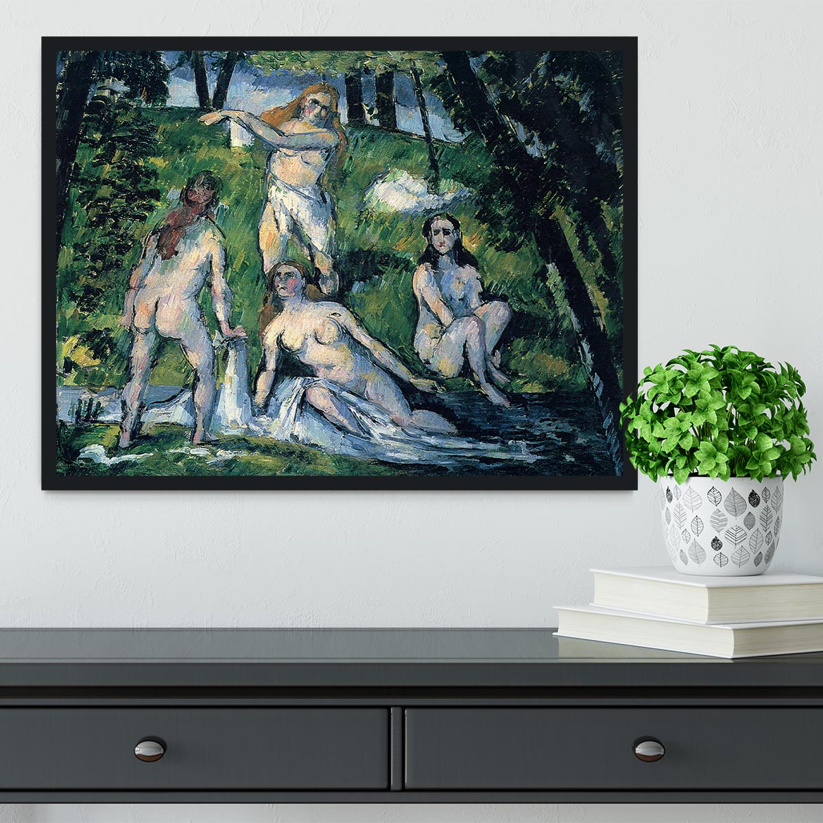 Bathers by Cezanne Framed Print - Canvas Art Rocks - 2