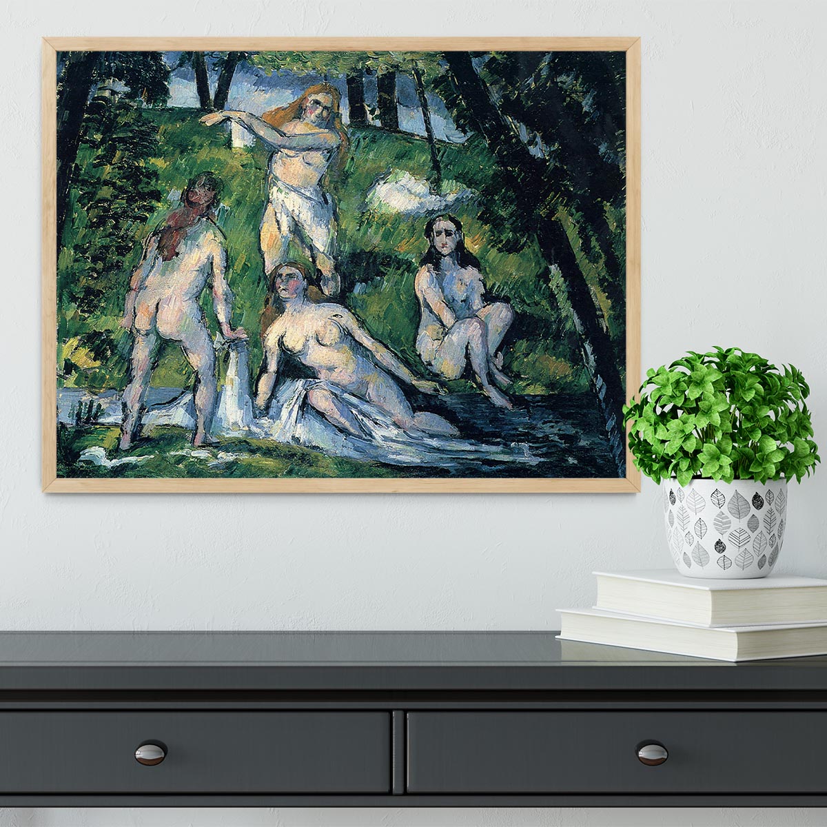 Bathers by Cezanne Framed Print - Canvas Art Rocks - 4