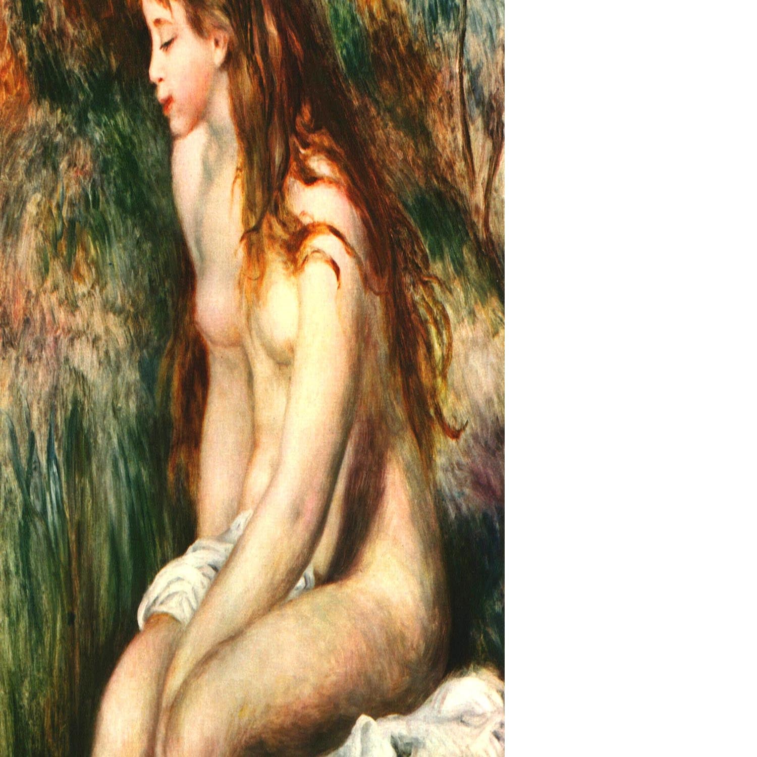 Bathing by Renoir Floating Framed Canvas