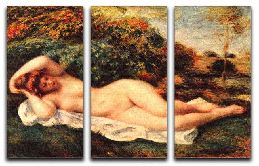 Bathing sleeping the baker by Renoir 3 Split Panel Canvas Print - Canvas Art Rocks - 1