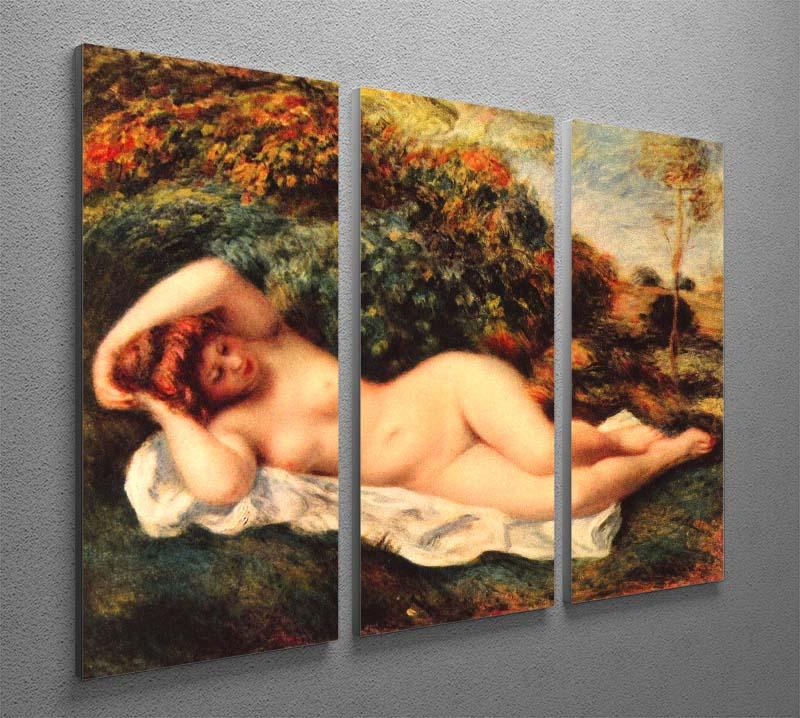 Bathing sleeping the baker by Renoir 3 Split Panel Canvas Print - Canvas Art Rocks - 2