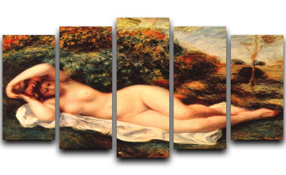 Bathing sleeping the baker by Renoir 5 Split Panel Canvas  - Canvas Art Rocks - 1