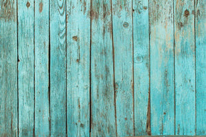 Battered old wooden blue Wall Mural Wallpaper - Canvas Art Rocks - 1