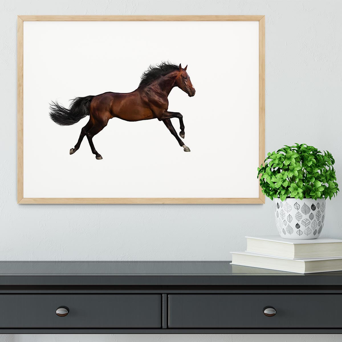 Bay stallion run Framed Print - Canvas Art Rocks - 3