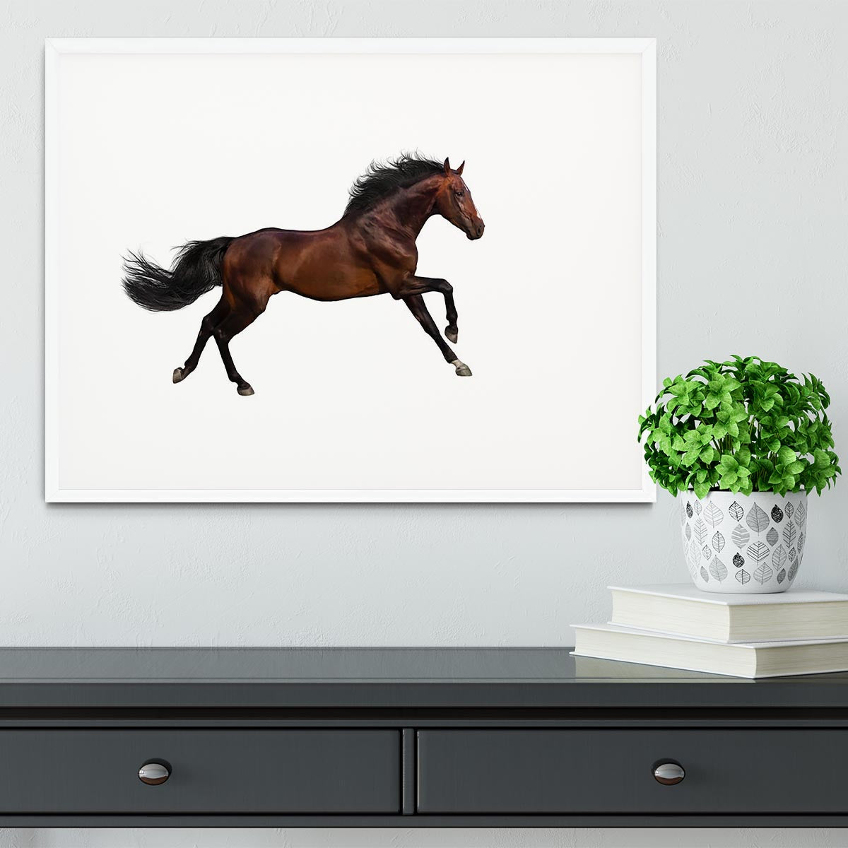 Bay stallion run Framed Print - Canvas Art Rocks - 5