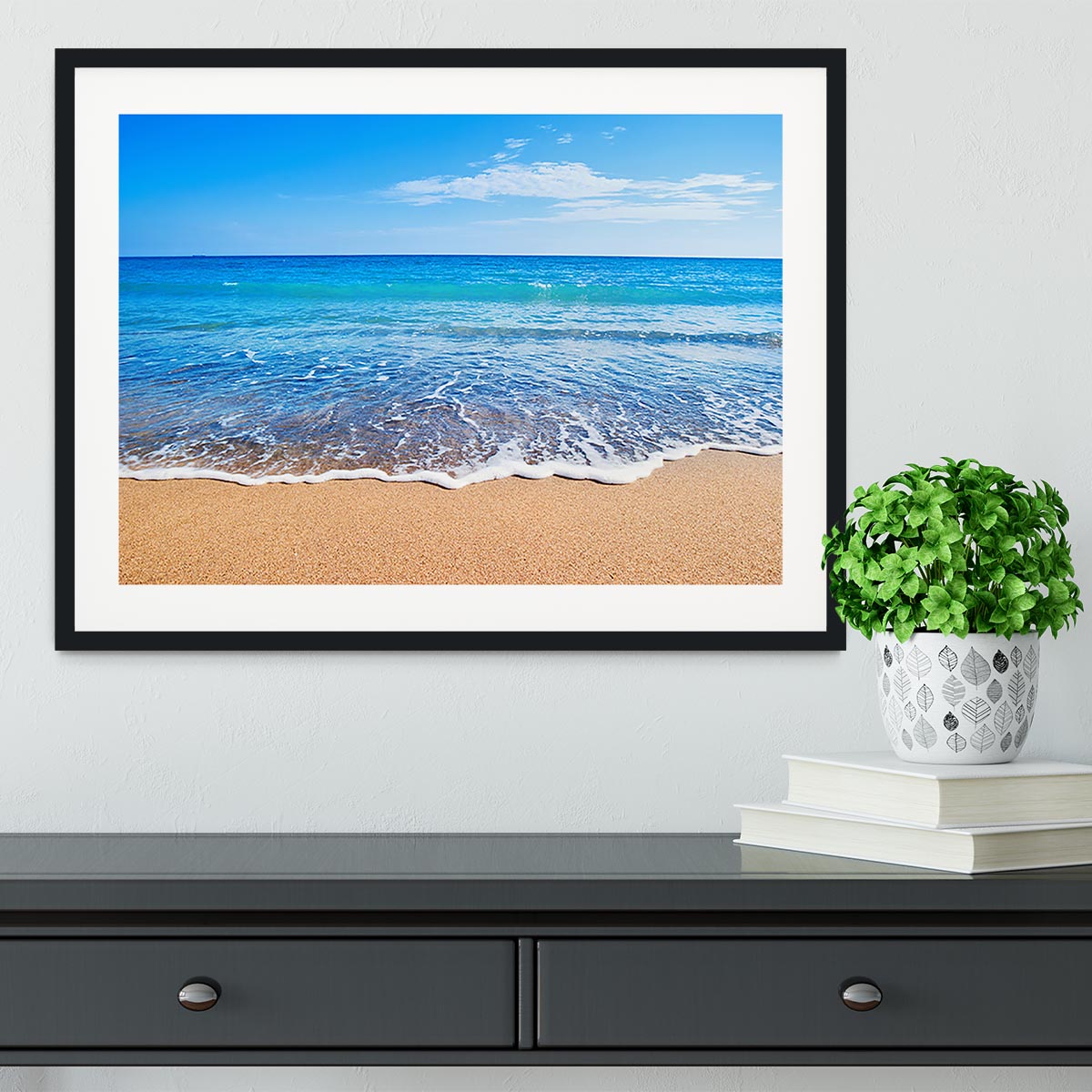 Beach Waves Framed Print - Canvas Art Rocks - 1