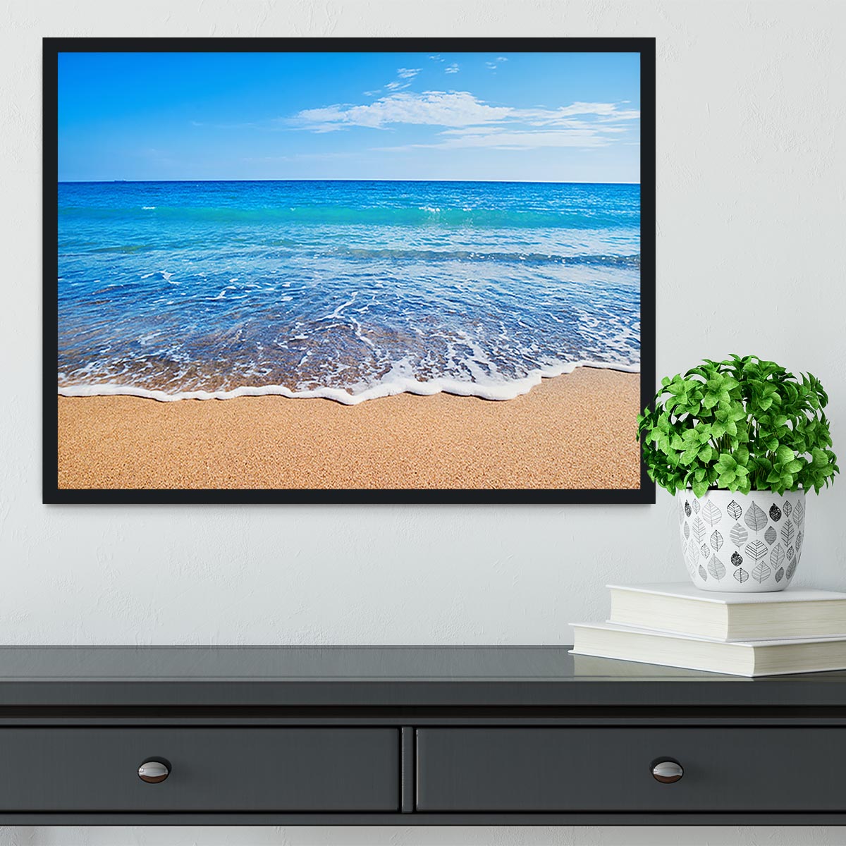 Beach Waves Framed Print - Canvas Art Rocks - 2