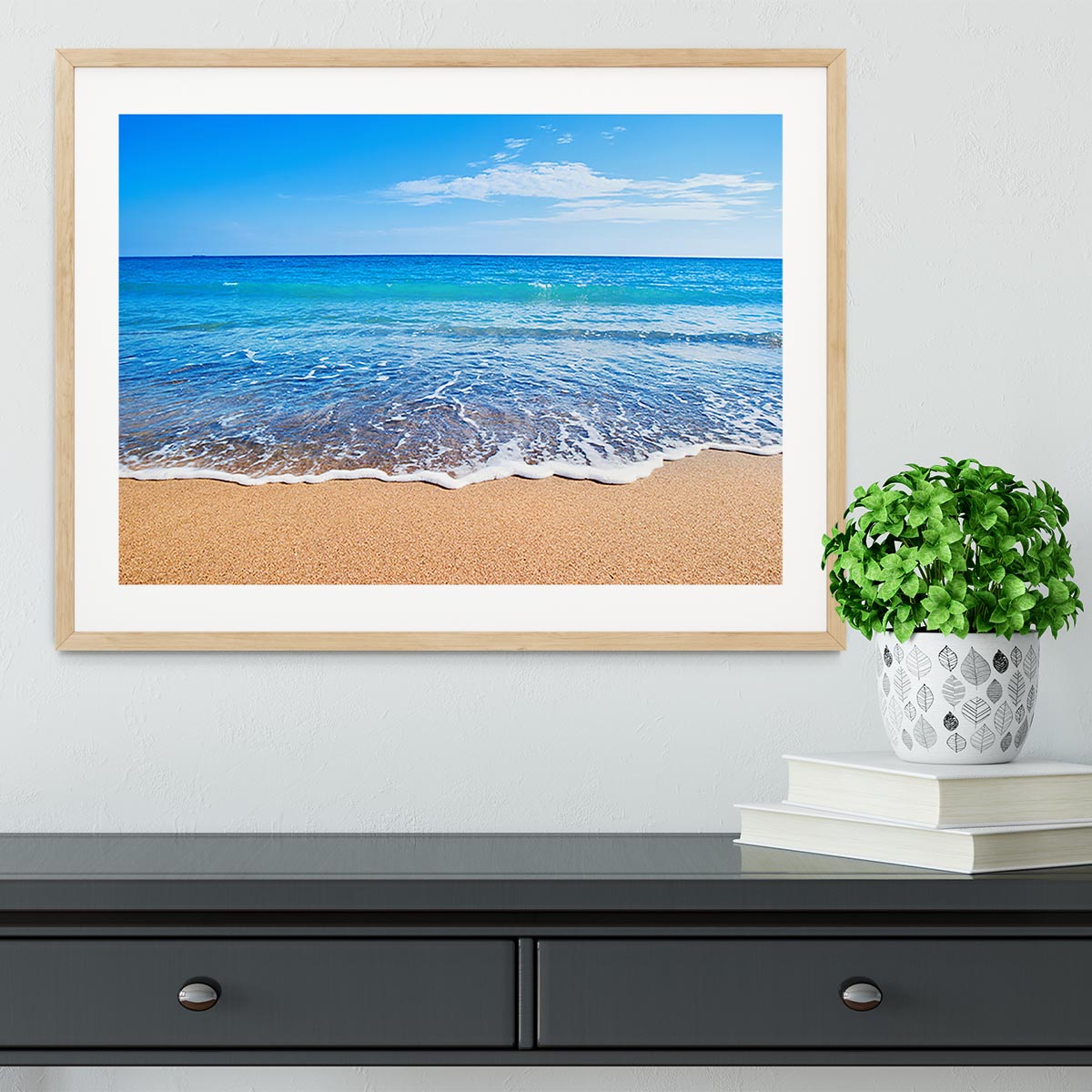 Beach Waves Framed Print - Canvas Art Rocks - 3