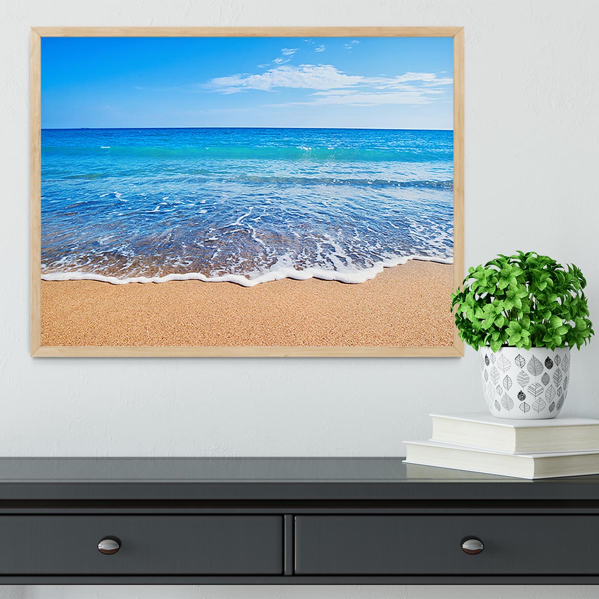 Beach Waves Framed Print - Canvas Art Rocks - 4