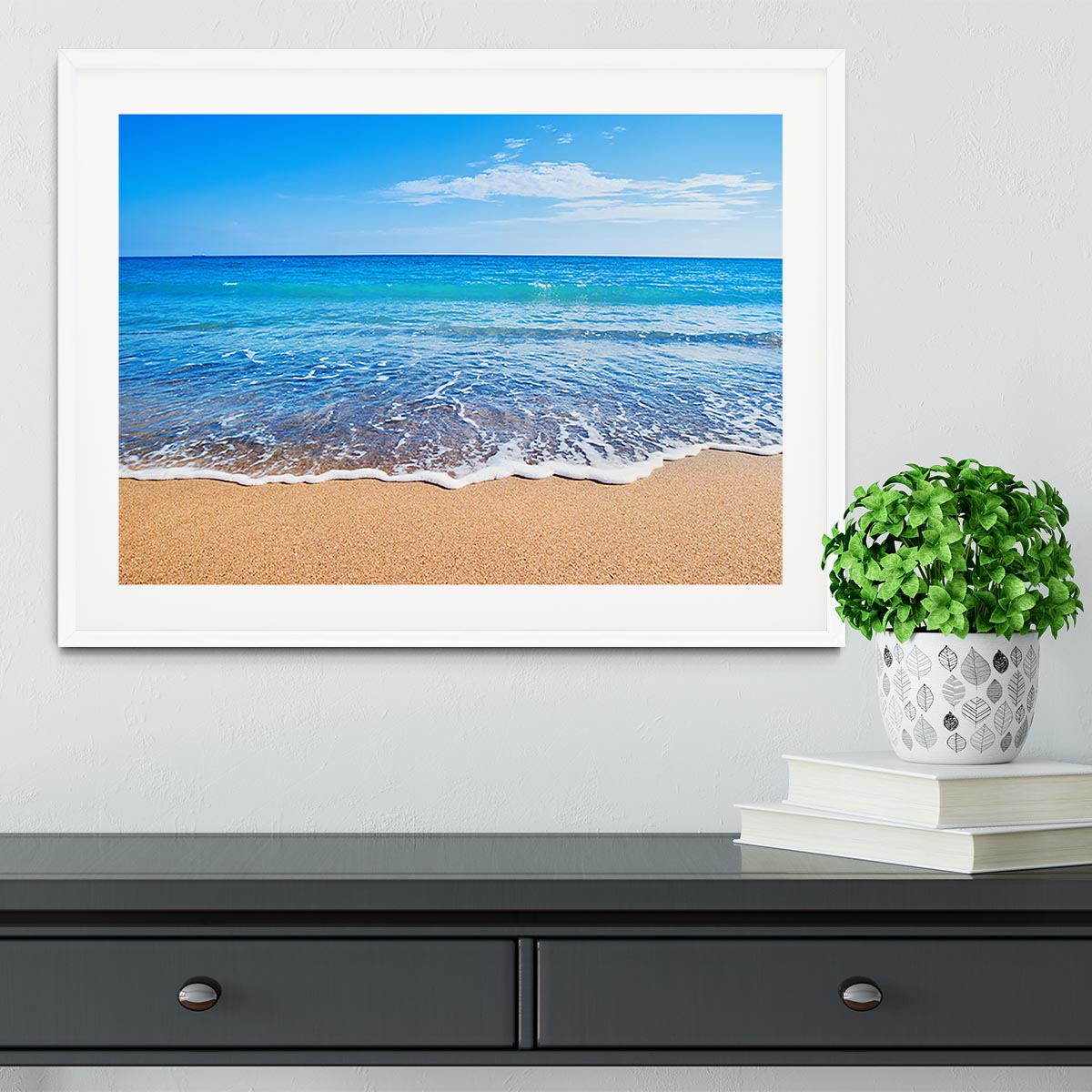 Beach Waves Framed Print - Canvas Art Rocks - 5