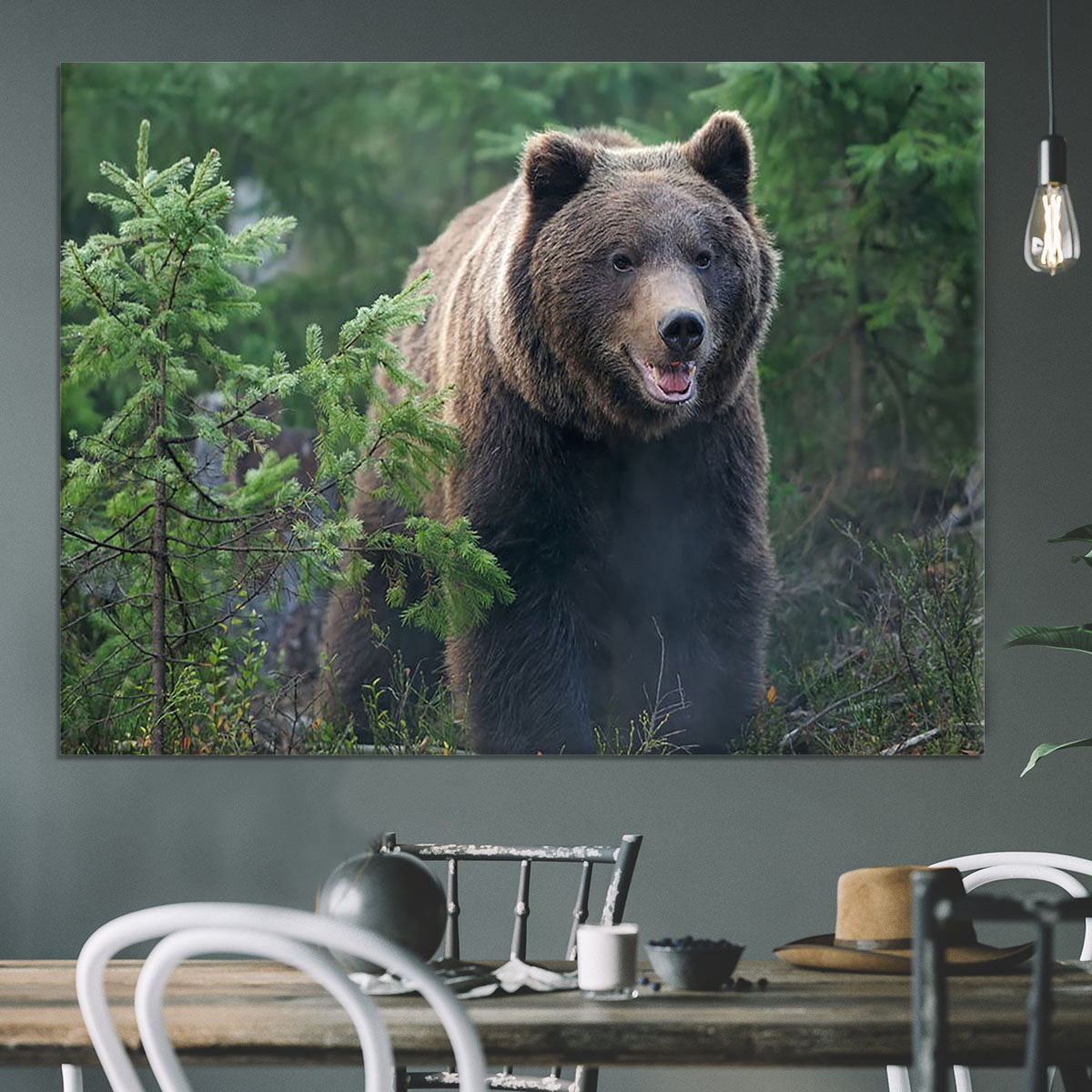 Bear in forest Canvas Print or Poster - Canvas Art Rocks - 3