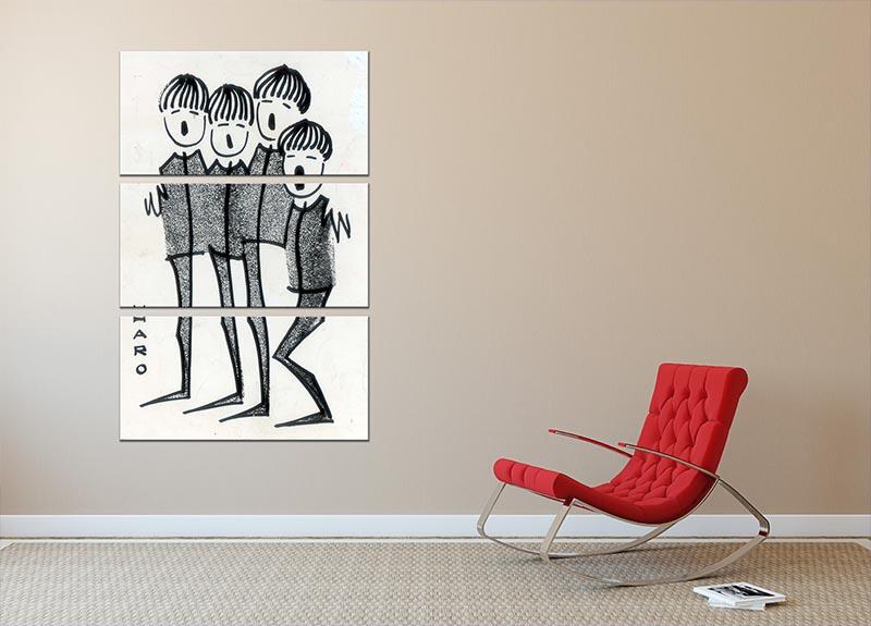 Beatles cartoon by Haro 3 Split Panel Canvas Print - Canvas Art Rocks - 2