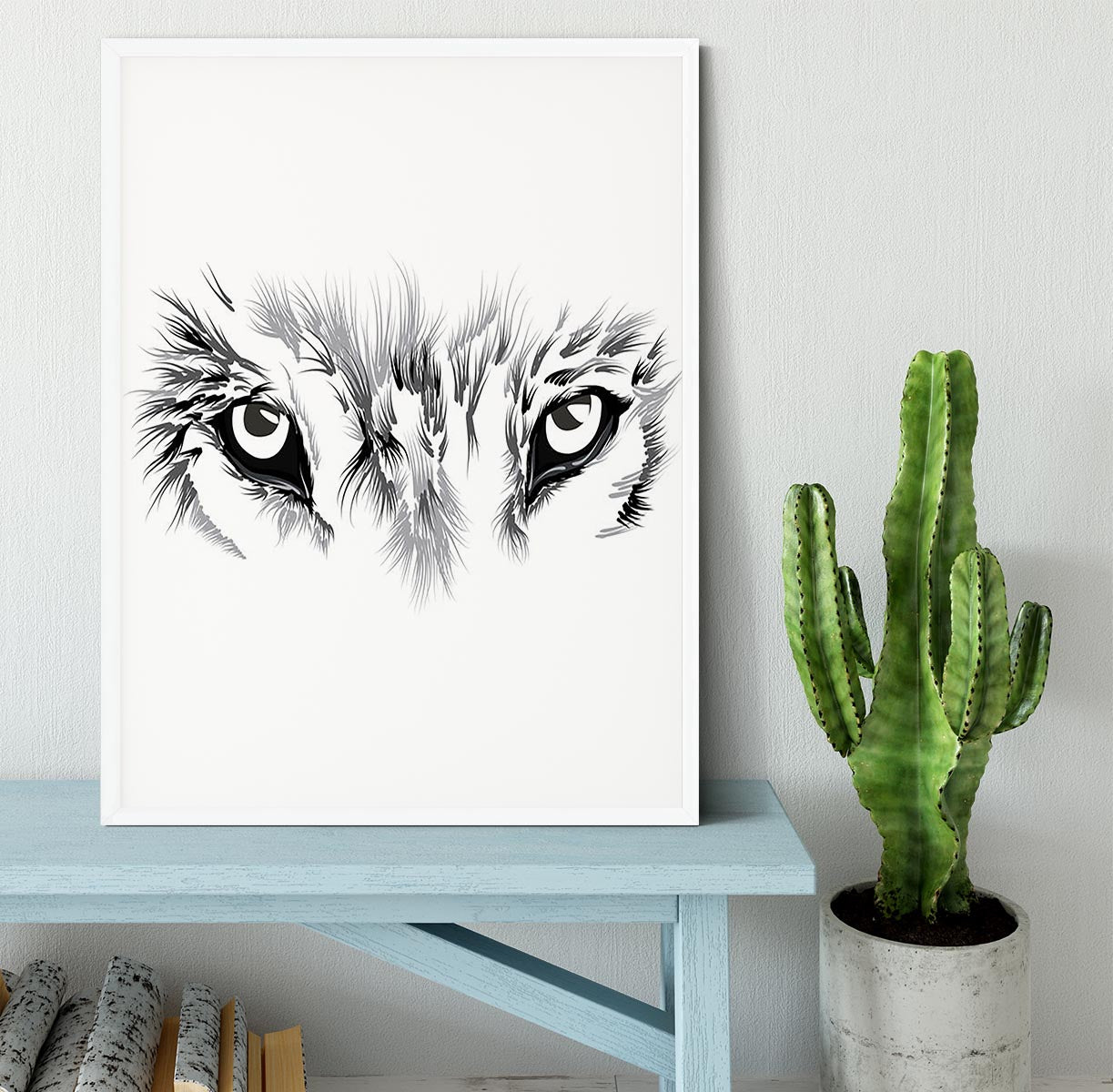 Beautiful Wolf face illustration Framed Print - Canvas Art Rocks -6