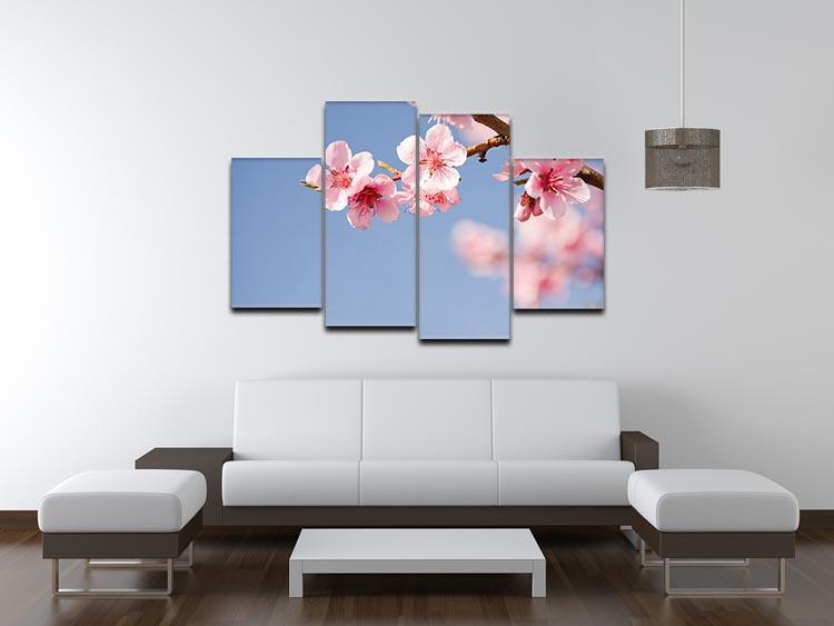Beautiful colorful fresh spring flowers 4 Split Panel Canvas  - Canvas Art Rocks - 3