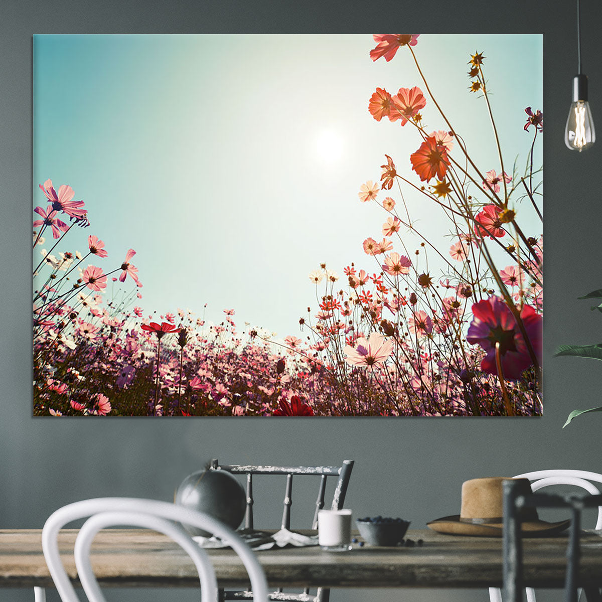 Beautiful cosmos flower field Canvas Print or Poster - Canvas Art Rocks - 3