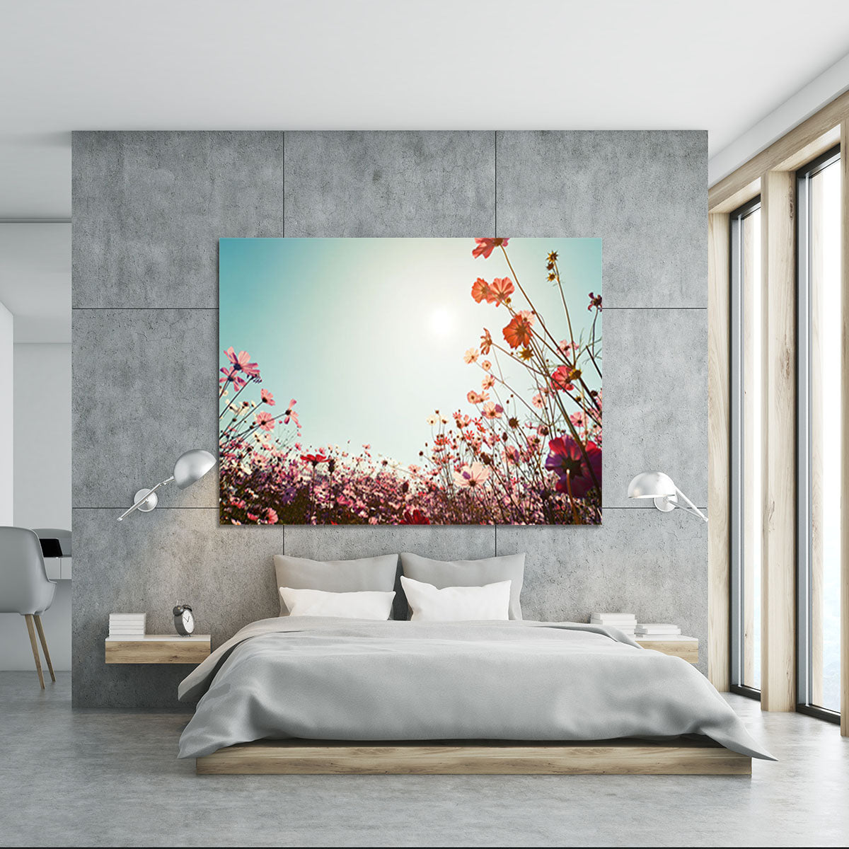 Beautiful cosmos flower field Canvas Print or Poster - Canvas Art Rocks - 5