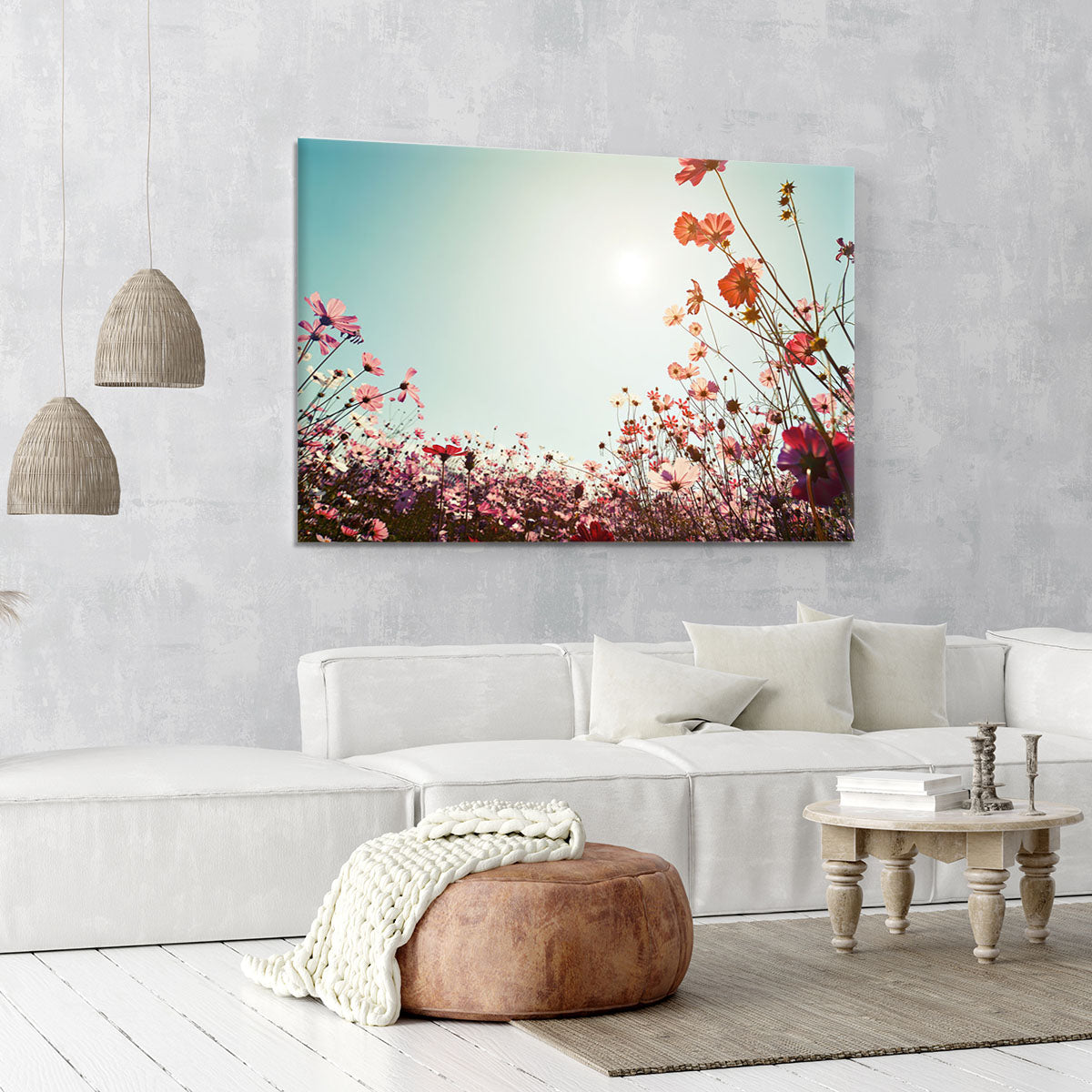 Beautiful cosmos flower field Canvas Print or Poster - Canvas Art Rocks - 6