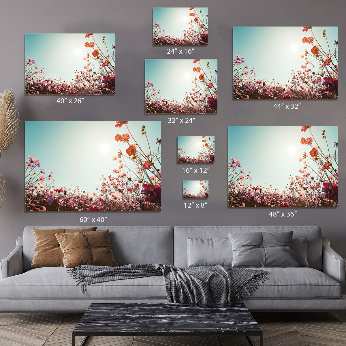 Beautiful cosmos flower field Canvas Print or Poster - Canvas Art Rocks - 7
