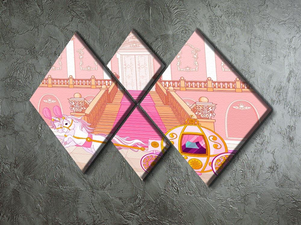 Beautiful fairytale pink carriage 4 Square Multi Panel Canvas - Canvas Art Rocks - 2