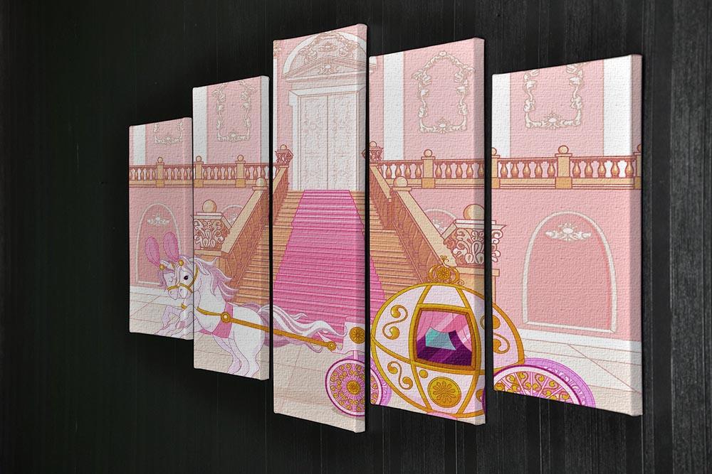 Beautiful fairytale pink carriage 5 Split Panel Canvas - Canvas Art Rocks - 2